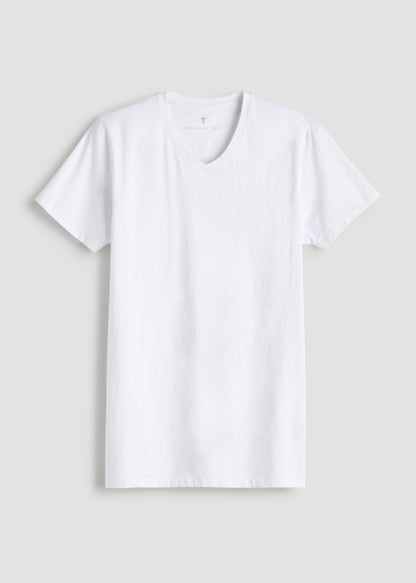 The Essential Modern Fit V-Neck Tee for Tall Men in White