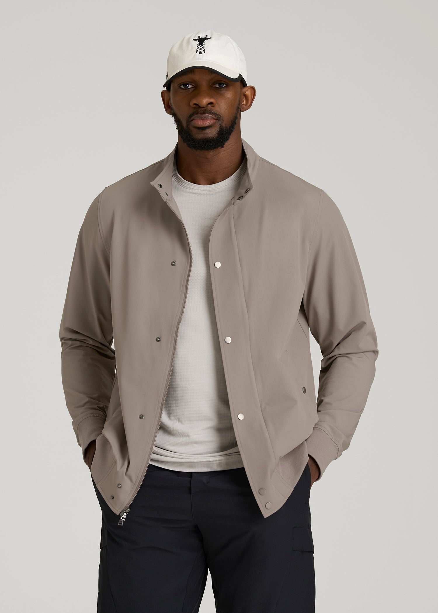 Motion Bomber Jacket for Tall Men in Portobello