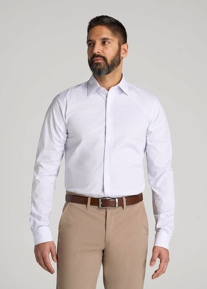 Oskar Easy Care Dress Shirt for Tall Men in Iris Mini Check