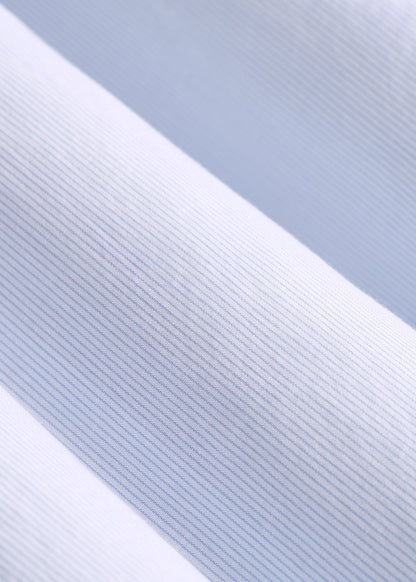 Oskar Easy Care Dress Shirt for Tall Men in Blue Mini Stripe