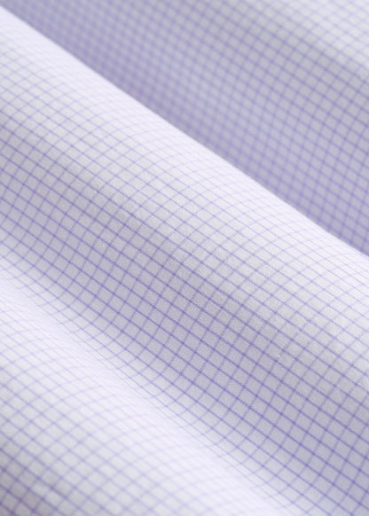 Oskar Easy Care Dress Shirt for Tall Men in Iris Mini Check