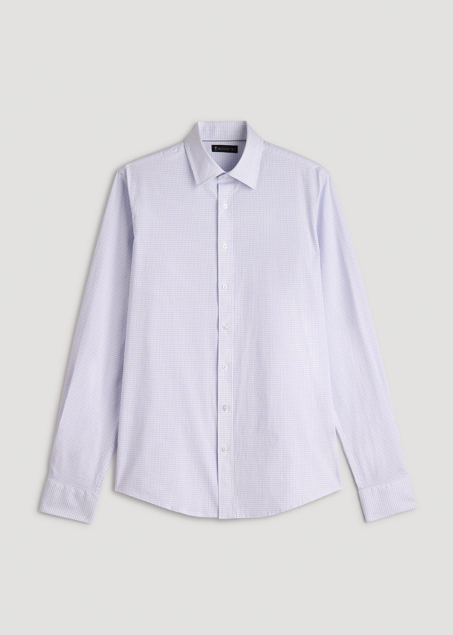 Oskar Easy Care Dress Shirt for Tall Men in Iris Mini Check