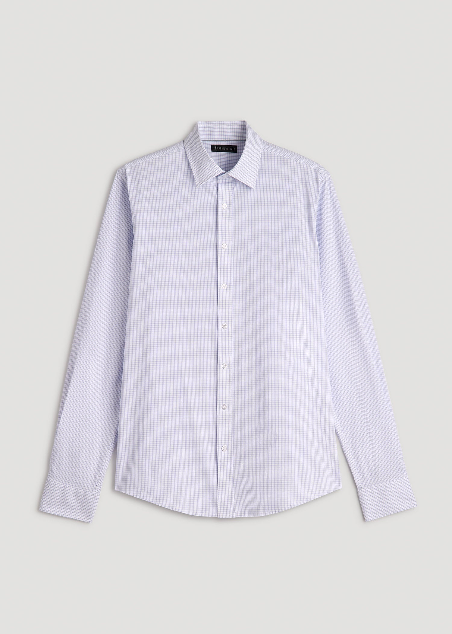 Oskar Easy Care Dress Shirt for Tall Men in Iris Mini Check