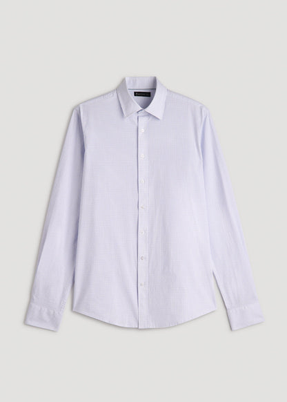 Oskar Easy Care Dress Shirt for Tall Men in Iris Mini Check