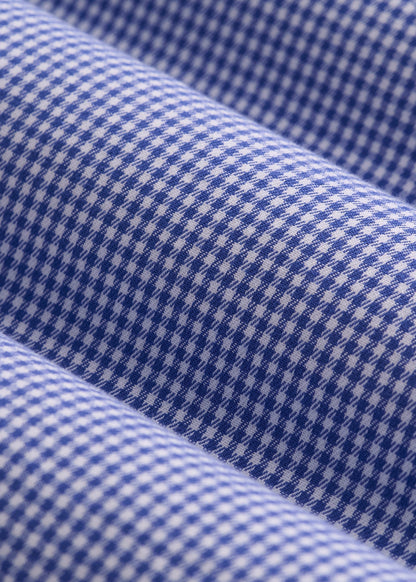 Oskar Easy Care Dress Shirt for Tall Men in Cobalt Mini Check