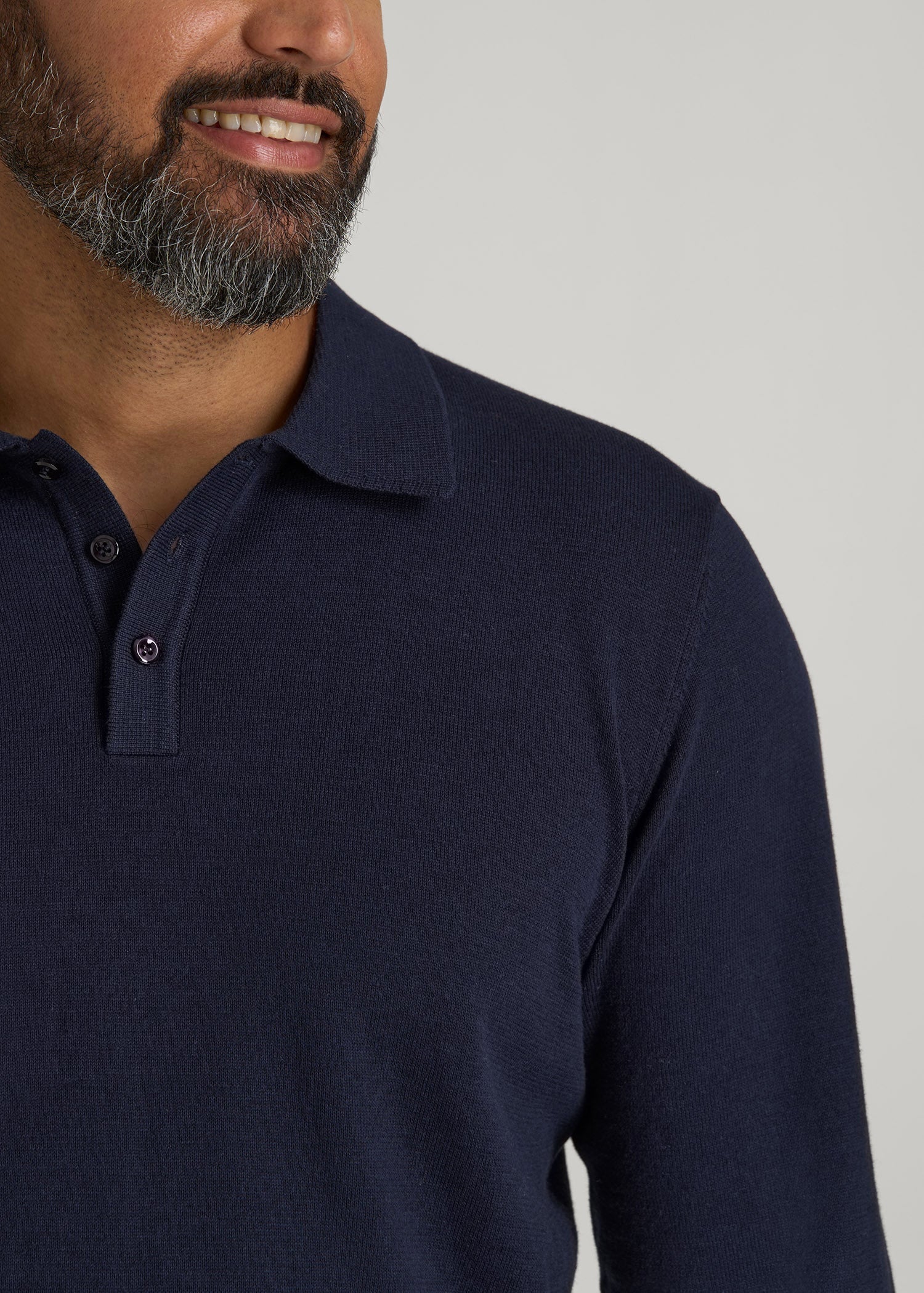 Polo Sweater for Tall Men in Evening Blue