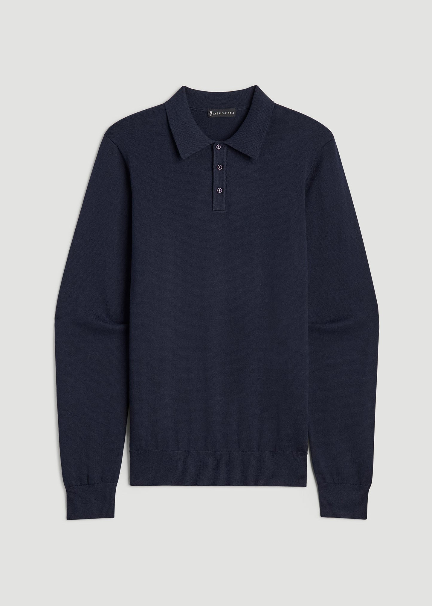 Polo Sweater for Tall Men in Evening Blue