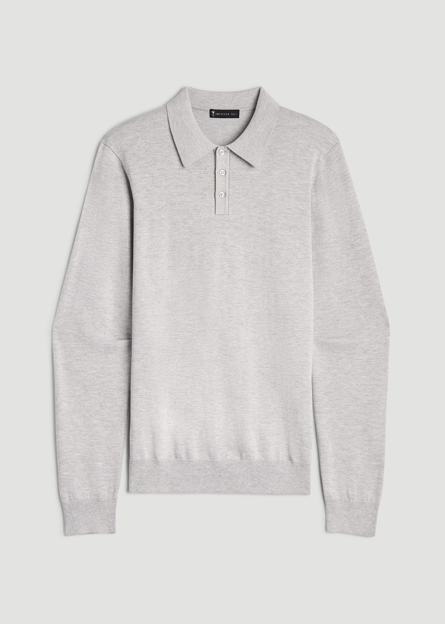 Polo Sweater for Tall Men in Light Grey