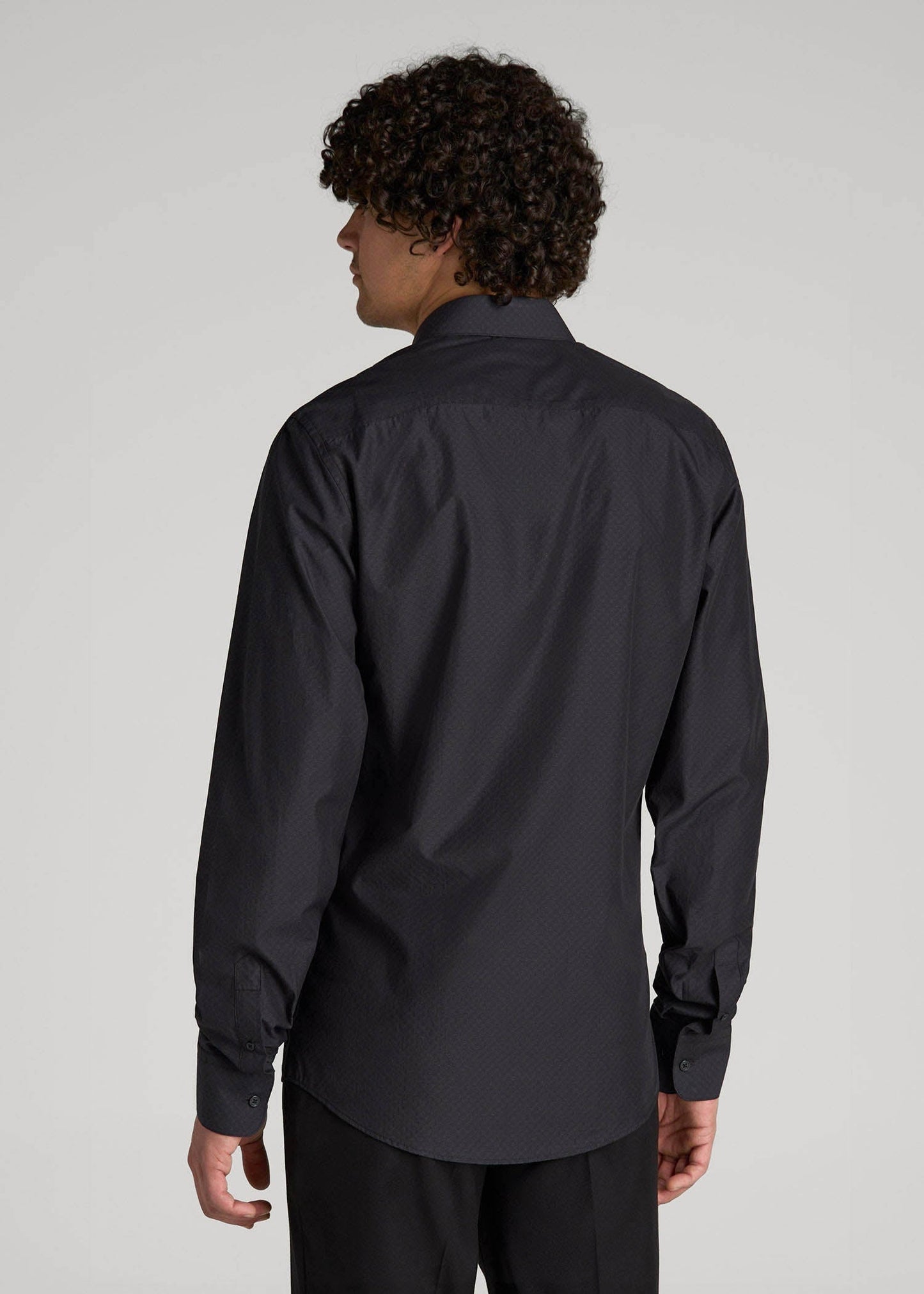 Premium Dress Shirt for Tall Men in Black Diamond
