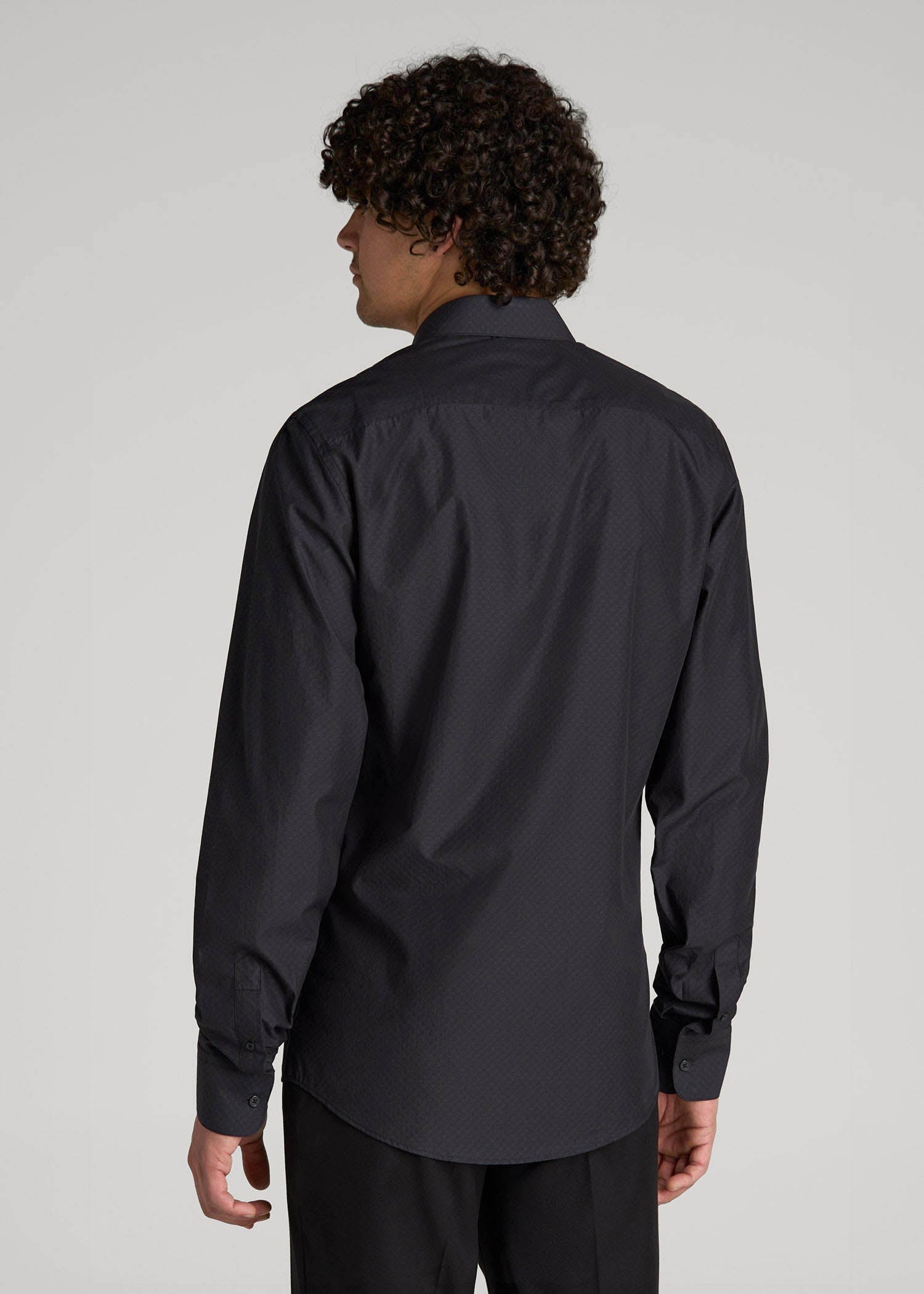 Premium Dress Shirt for Tall Men in Black Diamond