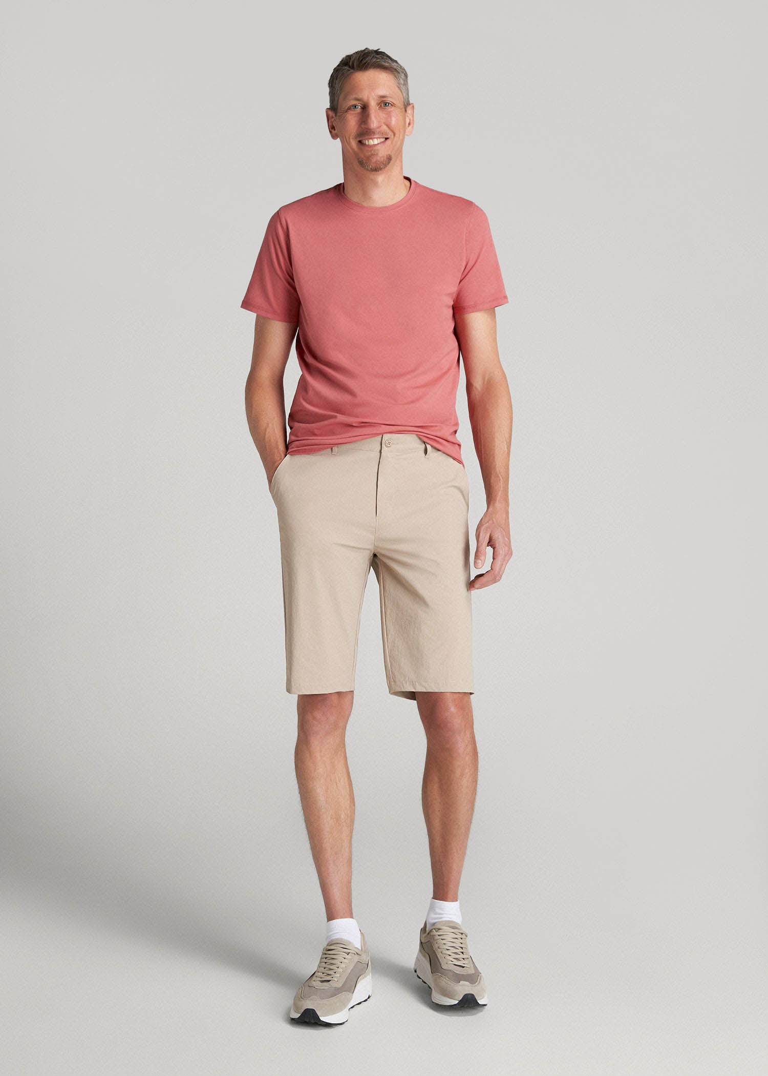 Premium Hybrid Shorts for Tall Men in Clay