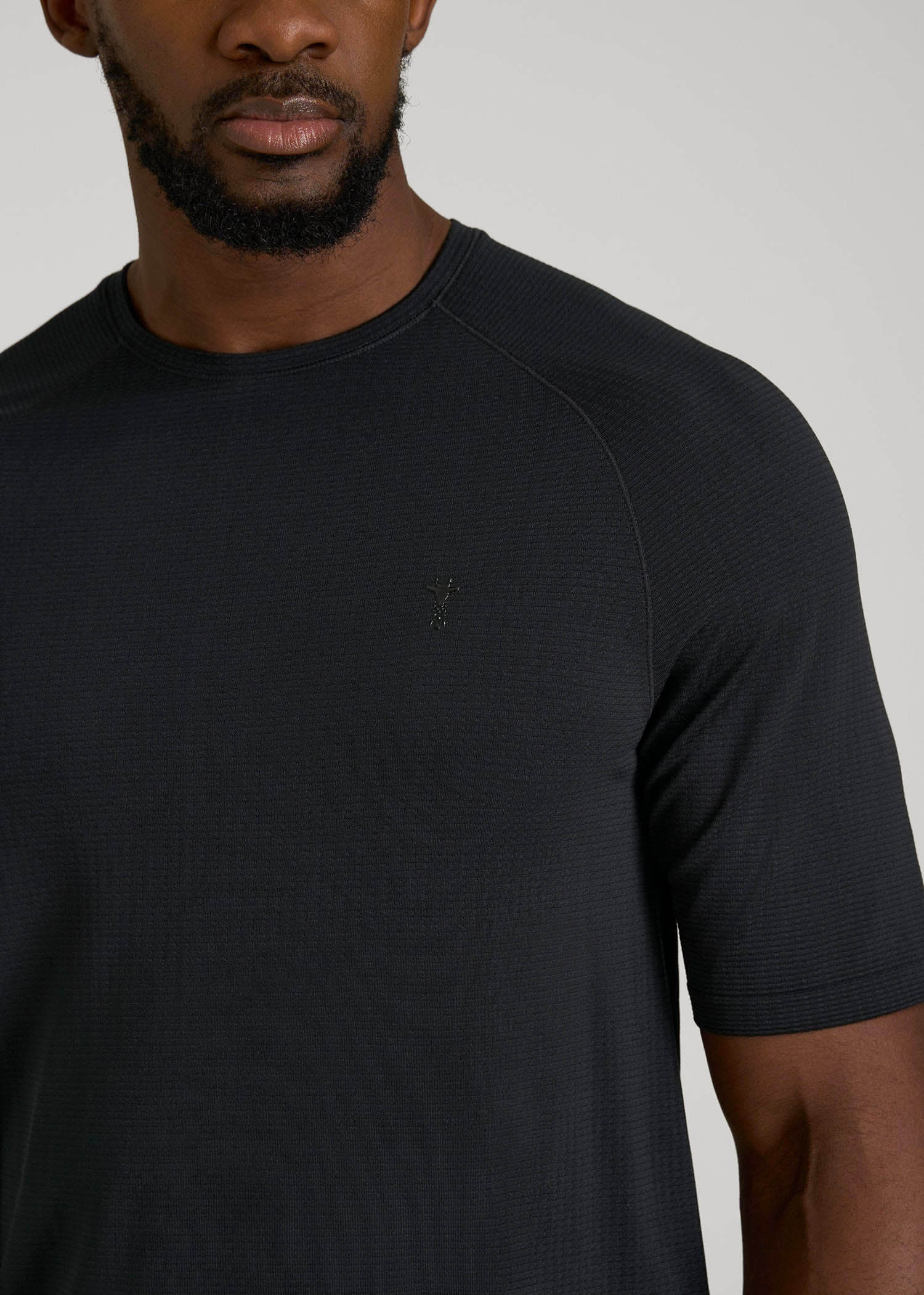 Vented Training Top for Tall Men in Black