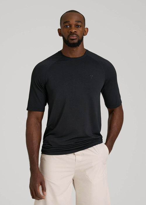 Vented Training Top for Tall Men in Black