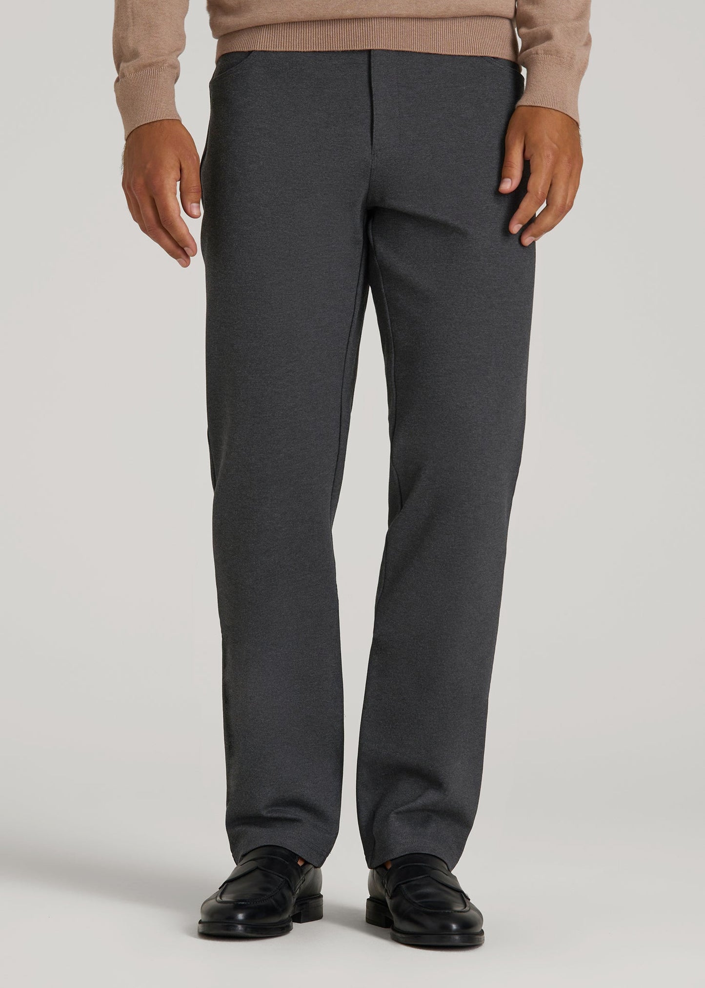 Flex Ponte Pants for Tall Men in Dark Charcoal Heather