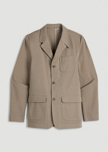 Stretch Commuter Chino Sport Coat for Tall Men in Dusty Khaki