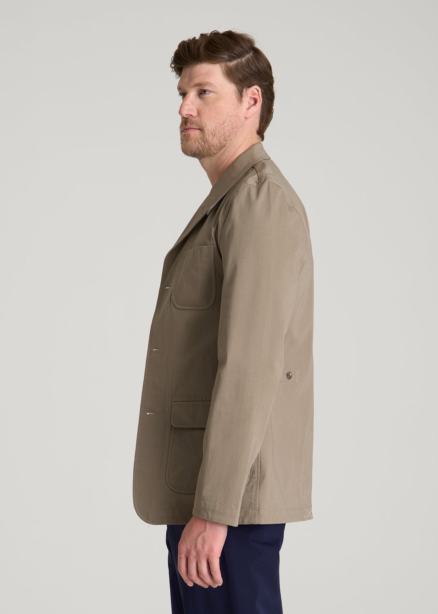Stretch Commuter Chino Sport Coat for Tall Men in Dusty Khaki