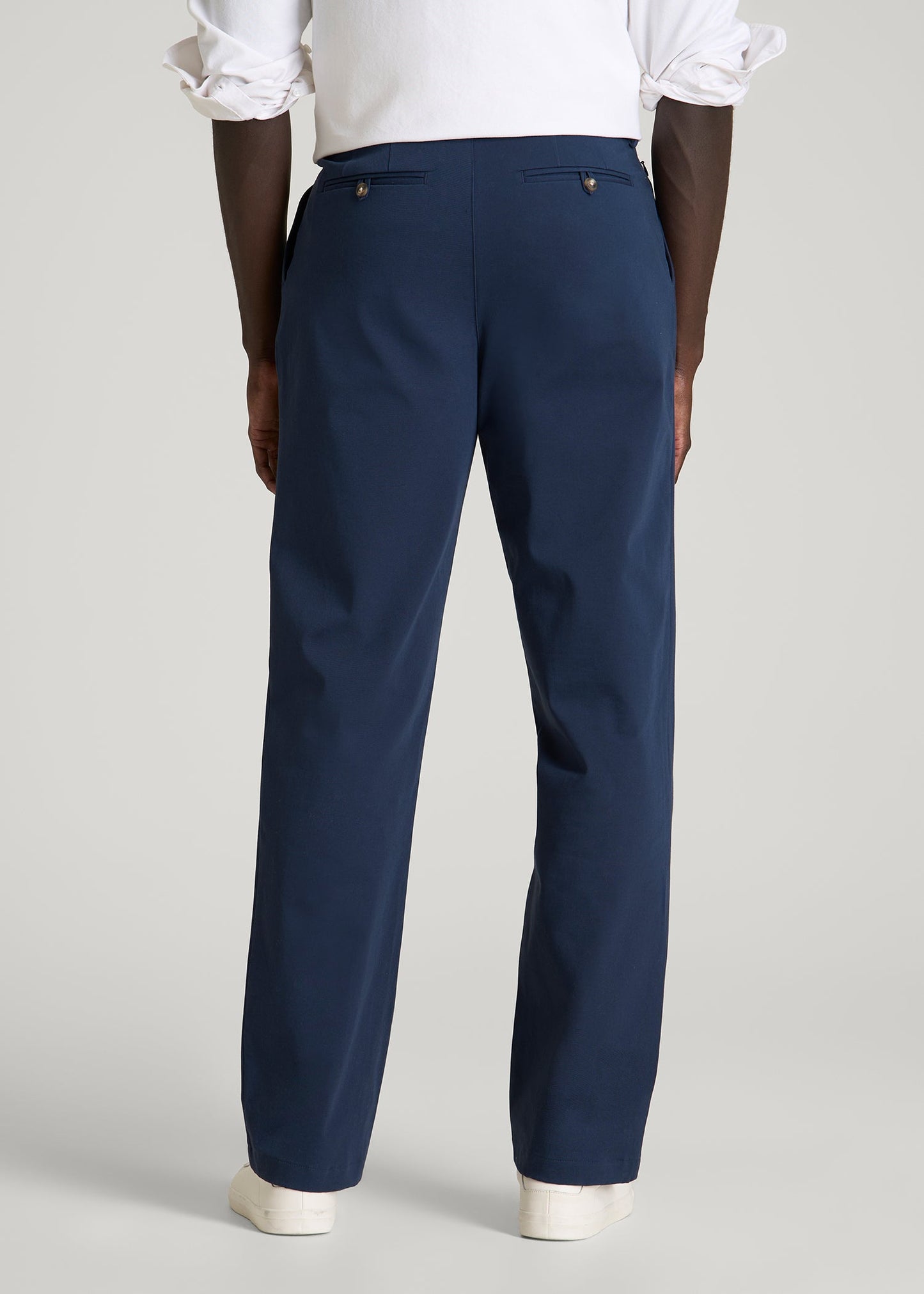 Stretch Commuter Pleated Chino for Tall Men in Navy Blue