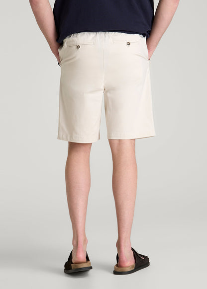Stretch Commuter Pull-on Short for Tall Men in White Sand