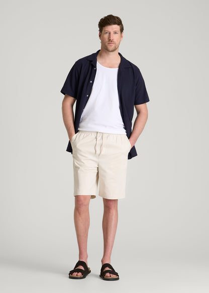 Stretch Commuter Pull-on Short for Tall Men in White Sand