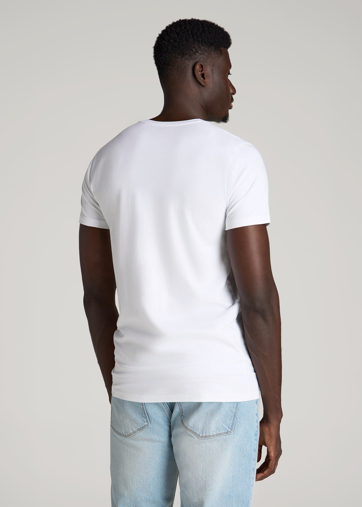 The Essential Modern Fit Crewneck Tee for Tall Men in White