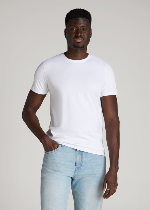 The Essential Modern Fit Crewneck Tee for Tall Men in White