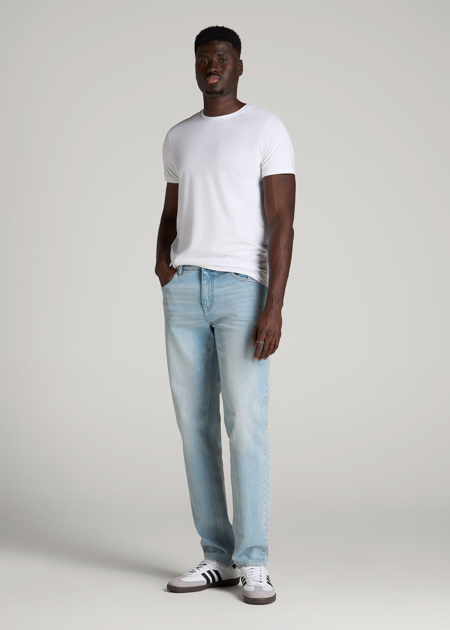 The Essential Modern Fit Crewneck Tee for Tall Men in White
