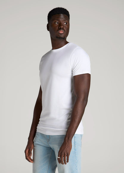 The Essential Modern Fit Crewneck Tee for Tall Men in White