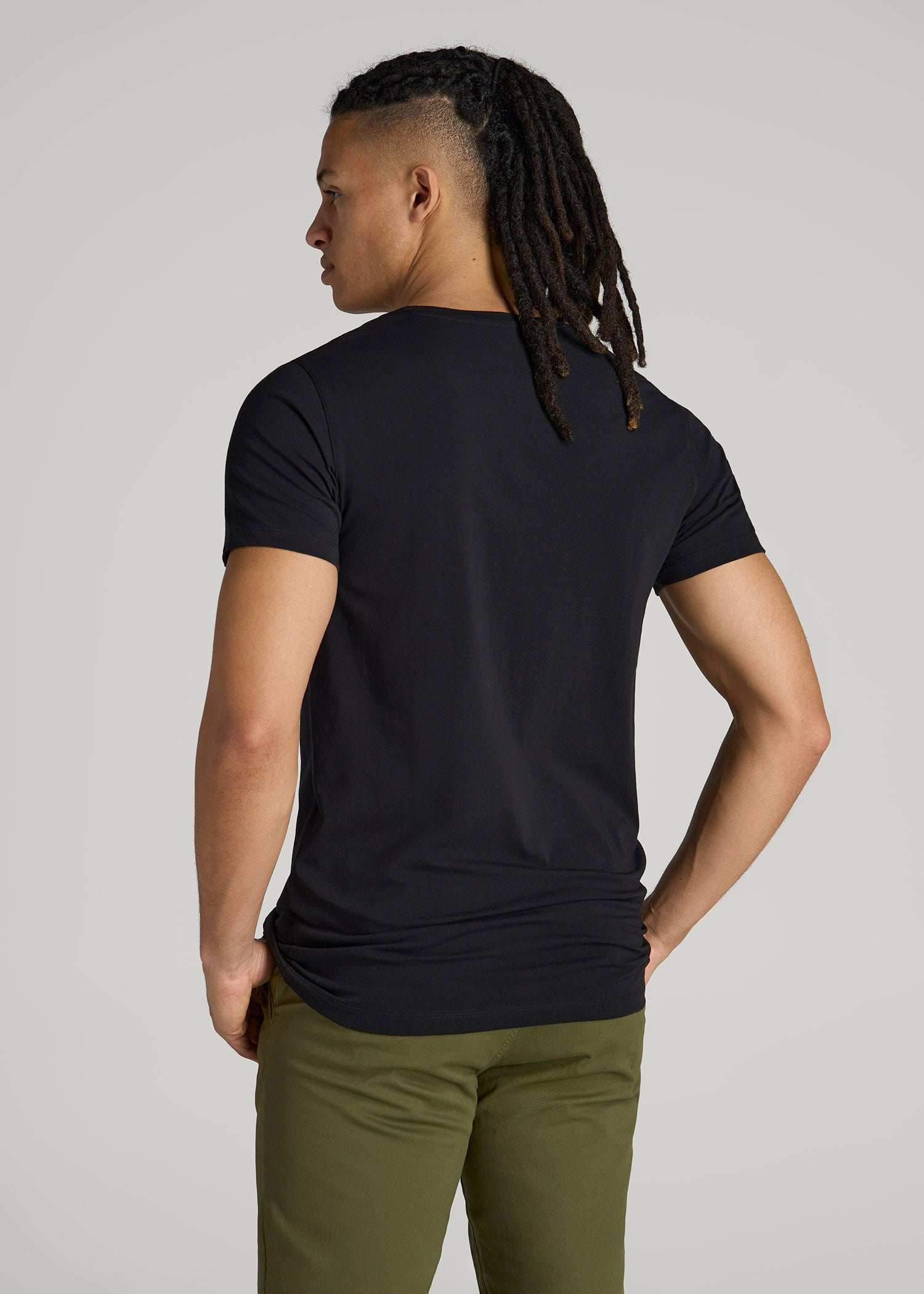 The Essential Modern Fit V-Neck Tee for Tall Men in Black