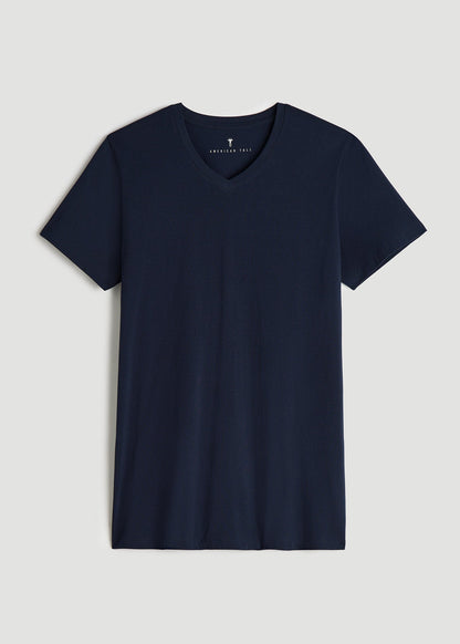 The Essential Modern Fit V-Neck Tee for Tall Men in True Navy