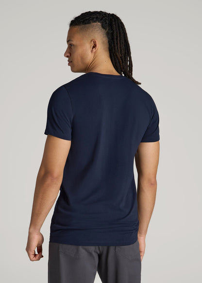 The Essential Modern Fit V-Neck Tee for Tall Men in True Navy