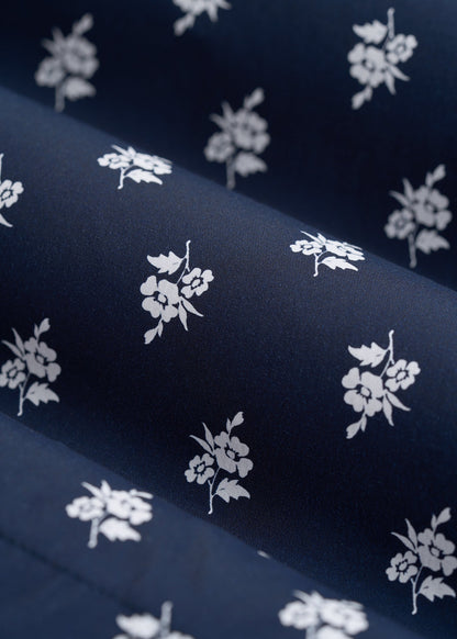 Stretch Swim Shorts for Tall Men in Navy Blue Floral