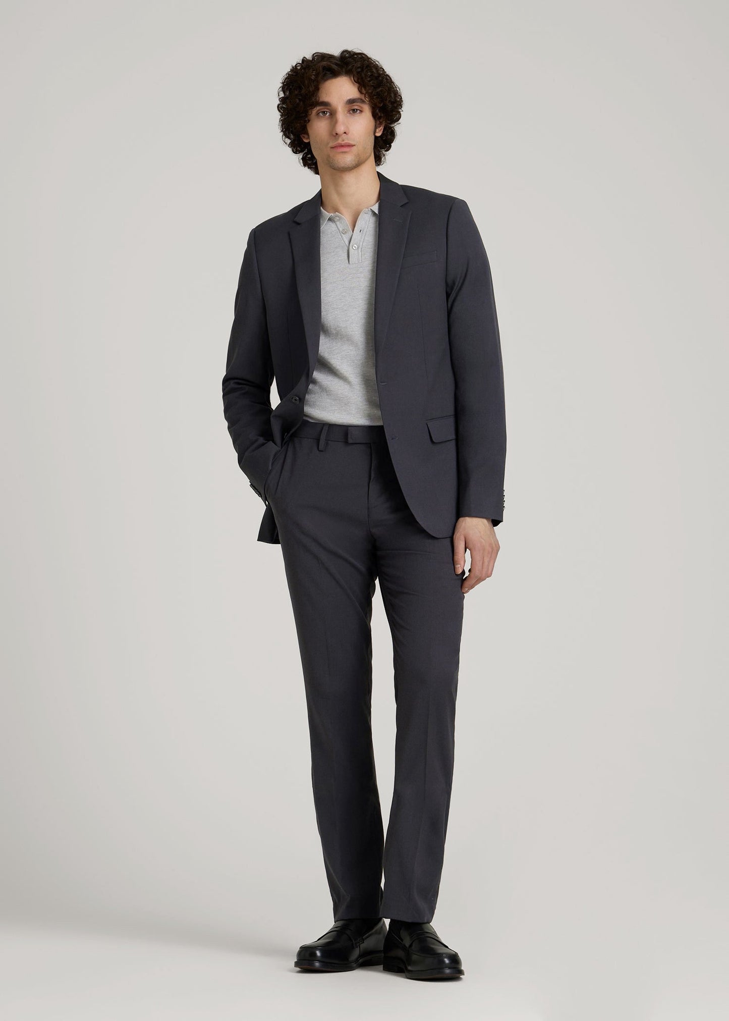 Suit Trousers for Tall Men in Mid Grey