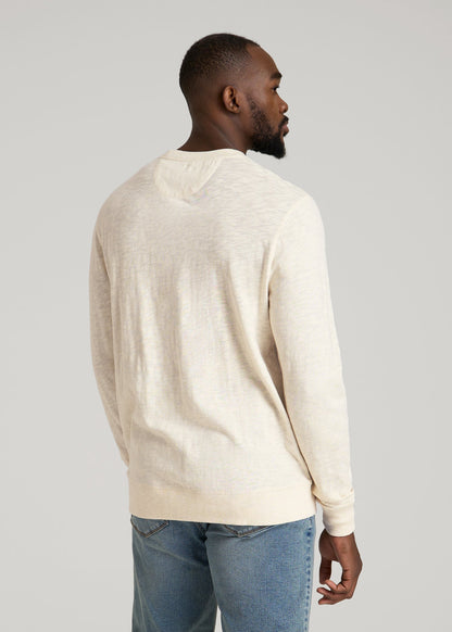 Sunwashed Slub Crewneck for Tall Men in Ivory White