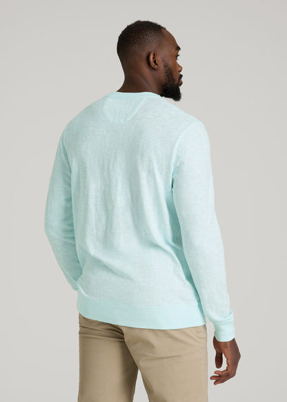 Sunwashed Slub Crewneck for Tall Men in Saltwater