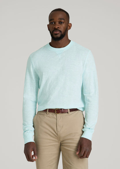 Sunwashed Slub Crewneck for Tall Men in Saltwater