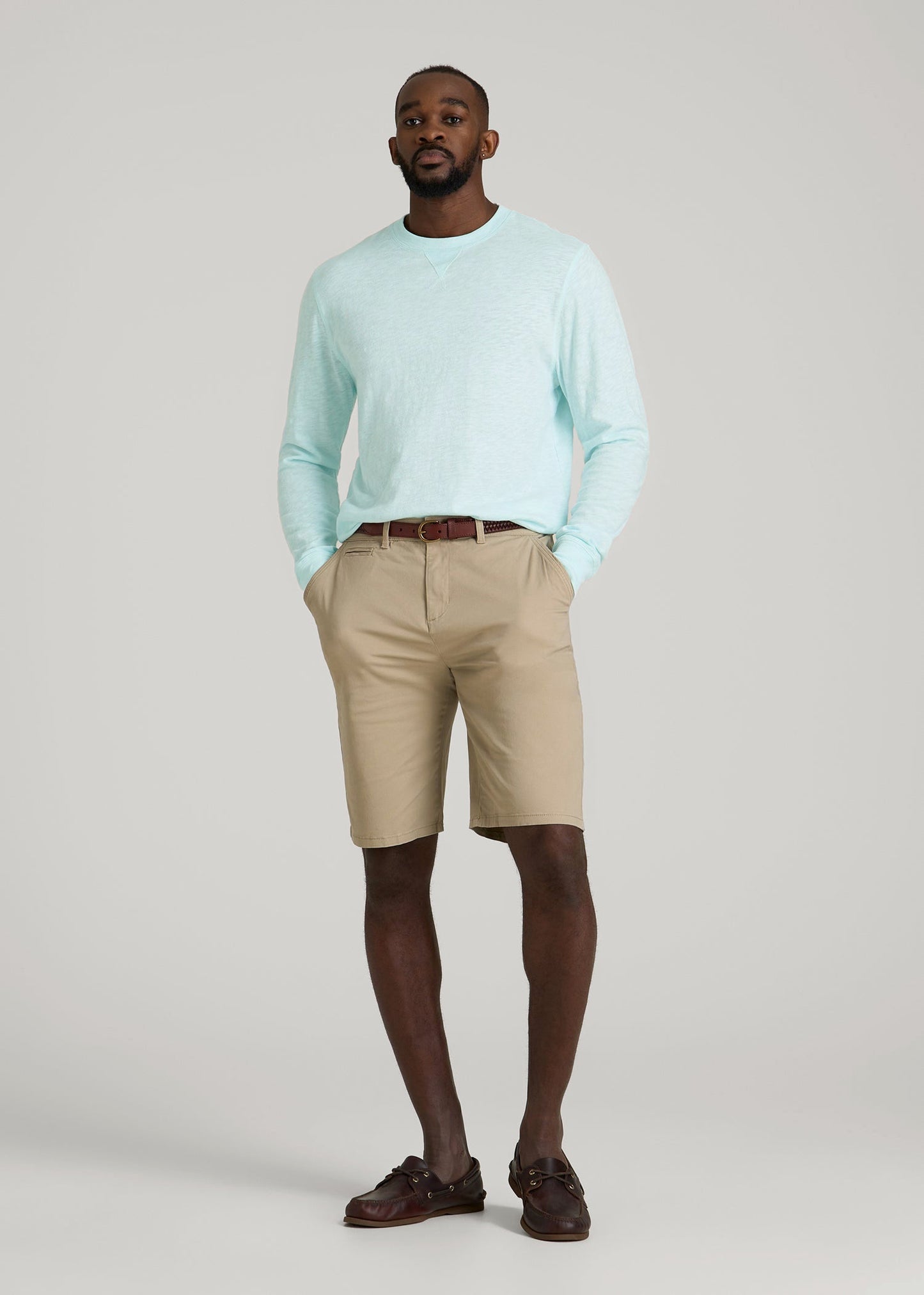 Sunwashed Slub Crewneck for Tall Men in Saltwater