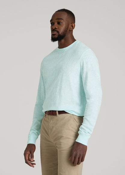 Sunwashed Slub Crewneck for Tall Men in Saltwater
