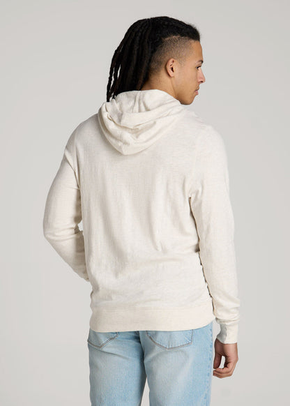 Sunwashed Slub Pullover Hoodie for Tall Men in Heathered Oatmeal