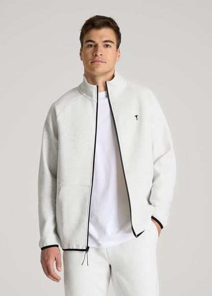 Tech Motion Fleece Full-Zip Jacket for Tall Men in Heather Frost