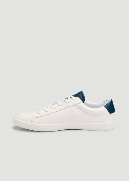 Tennis Sneaker for Tall Men in White and Navy