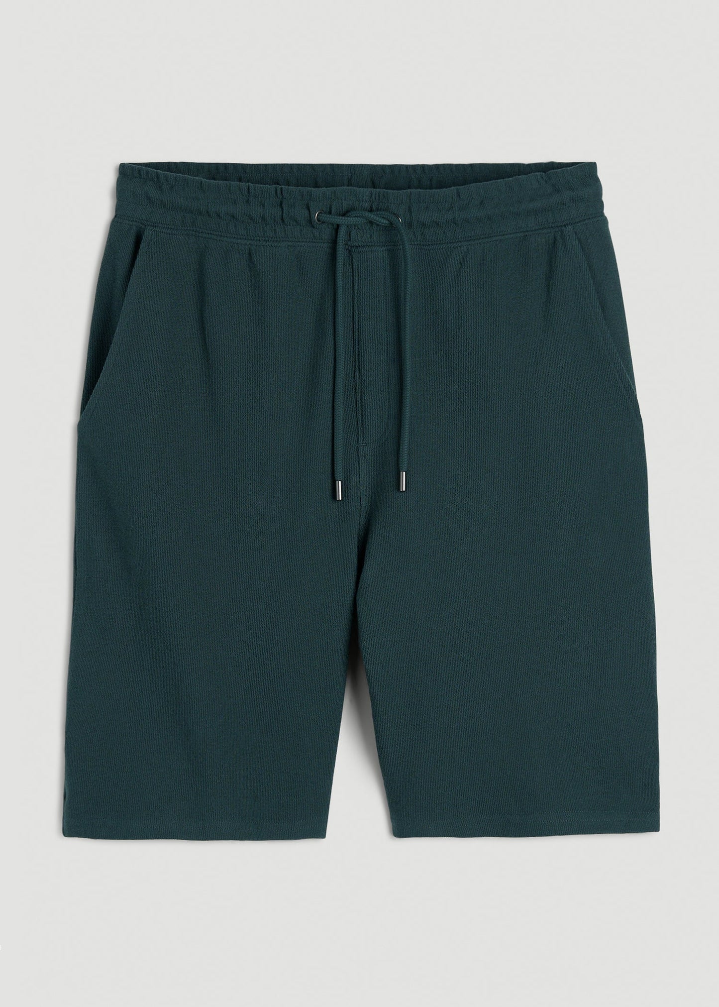 Terry Cotton Pull-On Shorts for Tall Men in Emerald