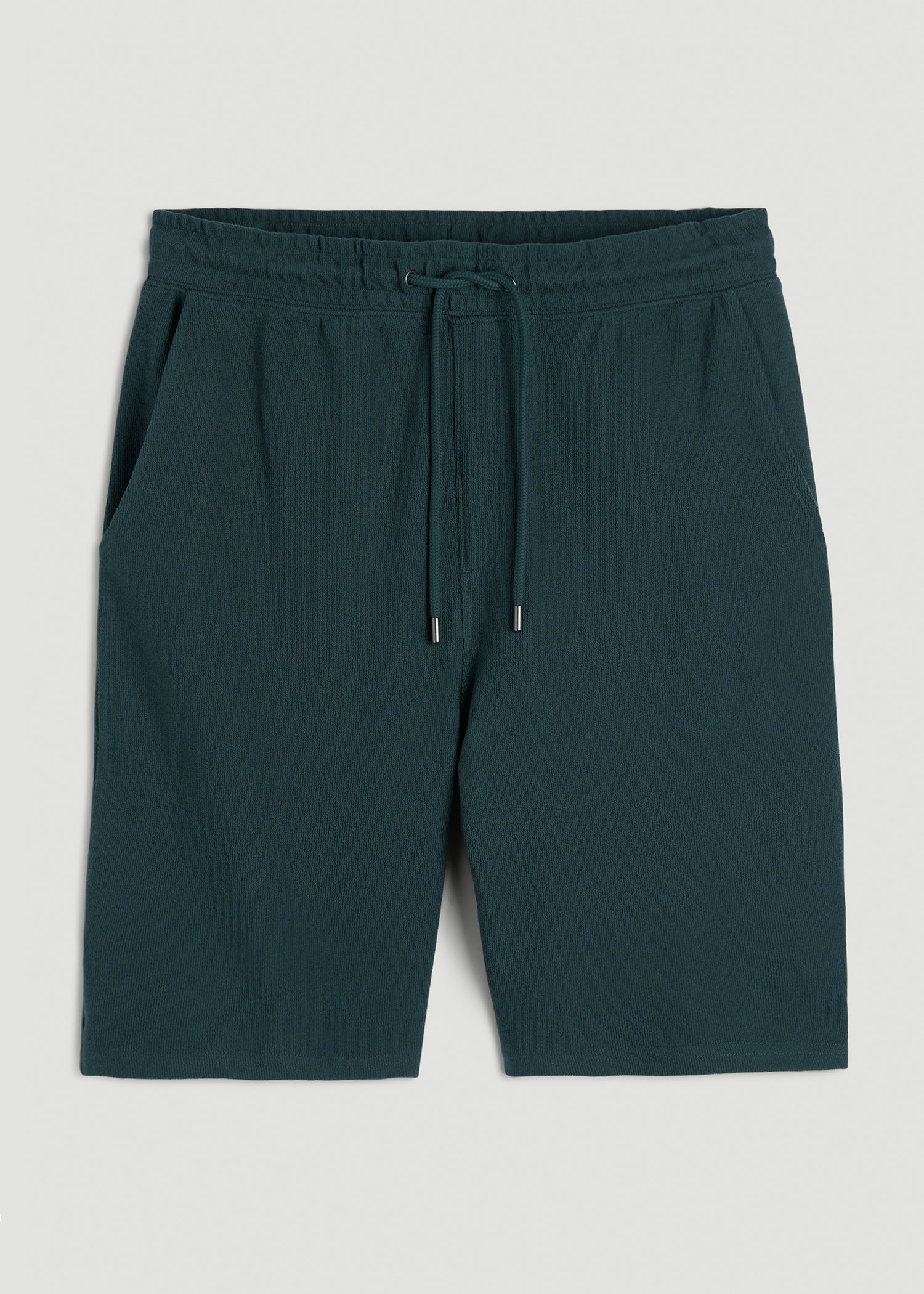 Terry Cotton Pull-On Shorts for Tall Men in Emerald