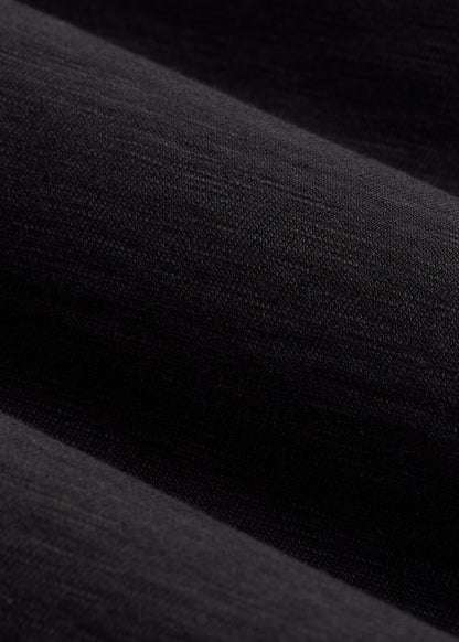 Three-Button Long Sleeve Slub Henley for Tall Men in Black