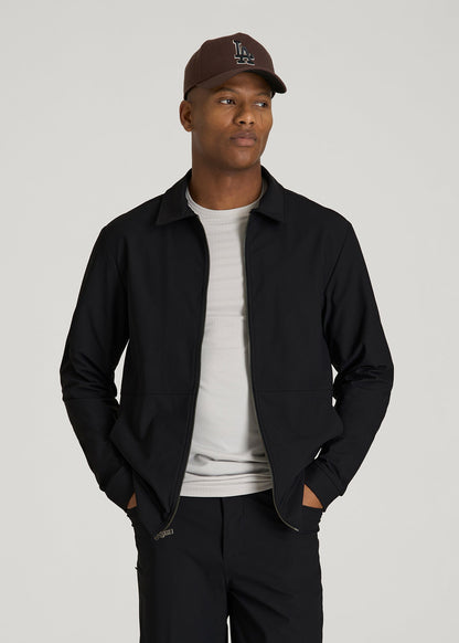 Traveler Bomber Jacket for Tall Men in Black