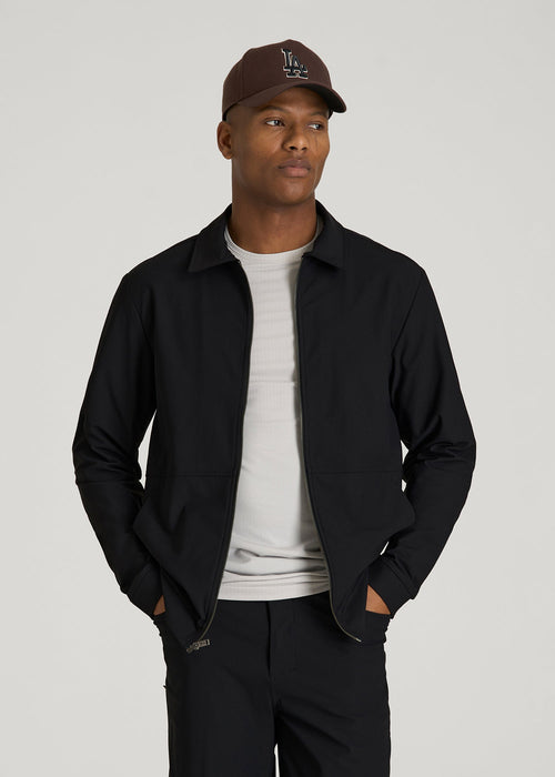 Traveler Bomber Jacket for Tall Men in Black