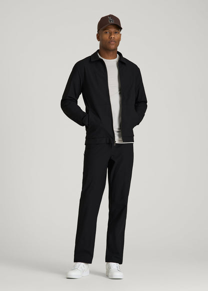Traveler Bomber Jacket for Tall Men in Black
