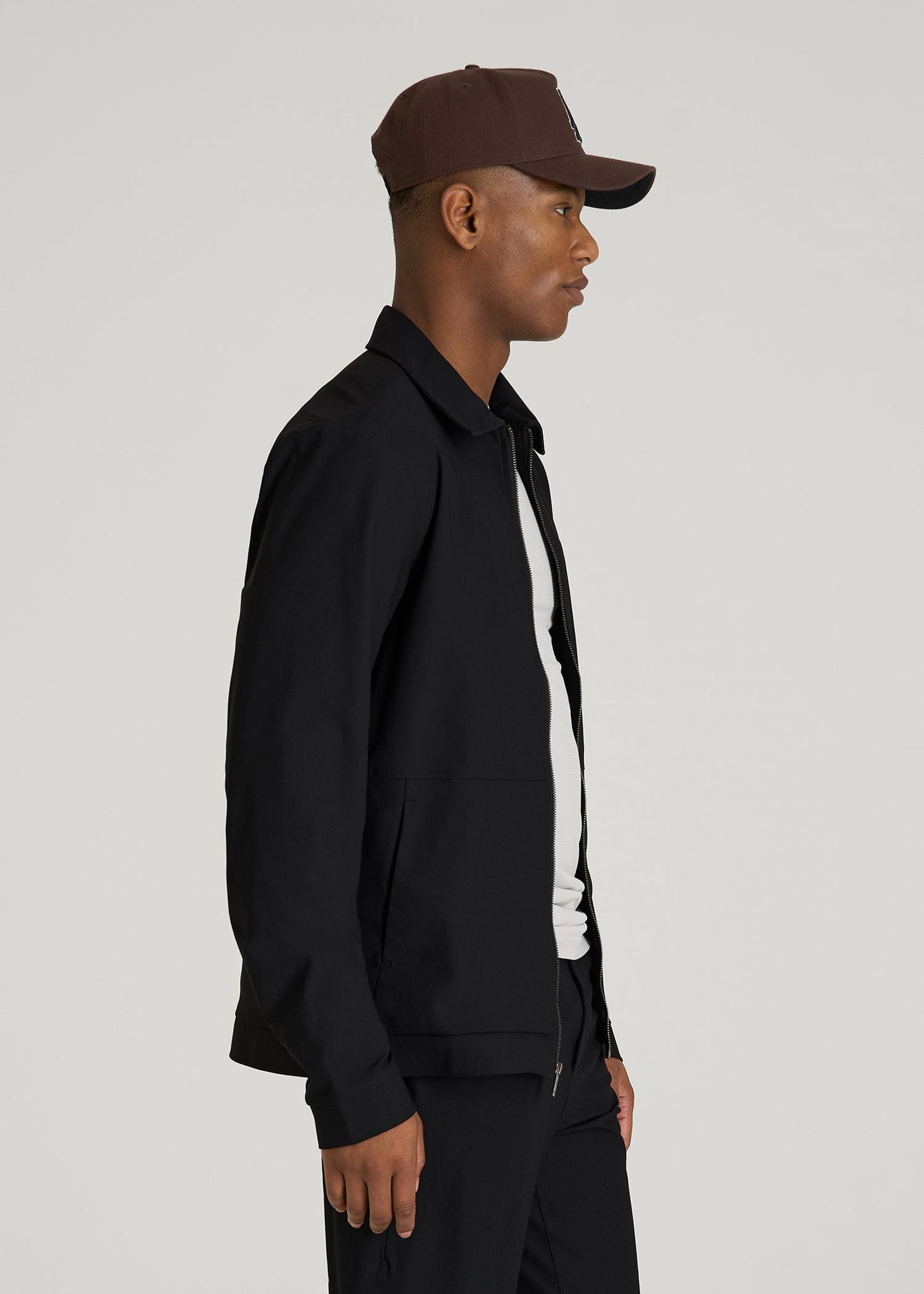 Traveler Bomber Jacket for Tall Men in Black