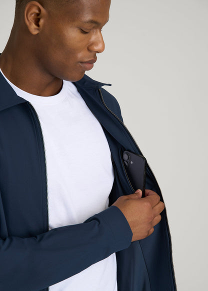 Traveler Bomber Jacket for Tall Men in Navy Blue