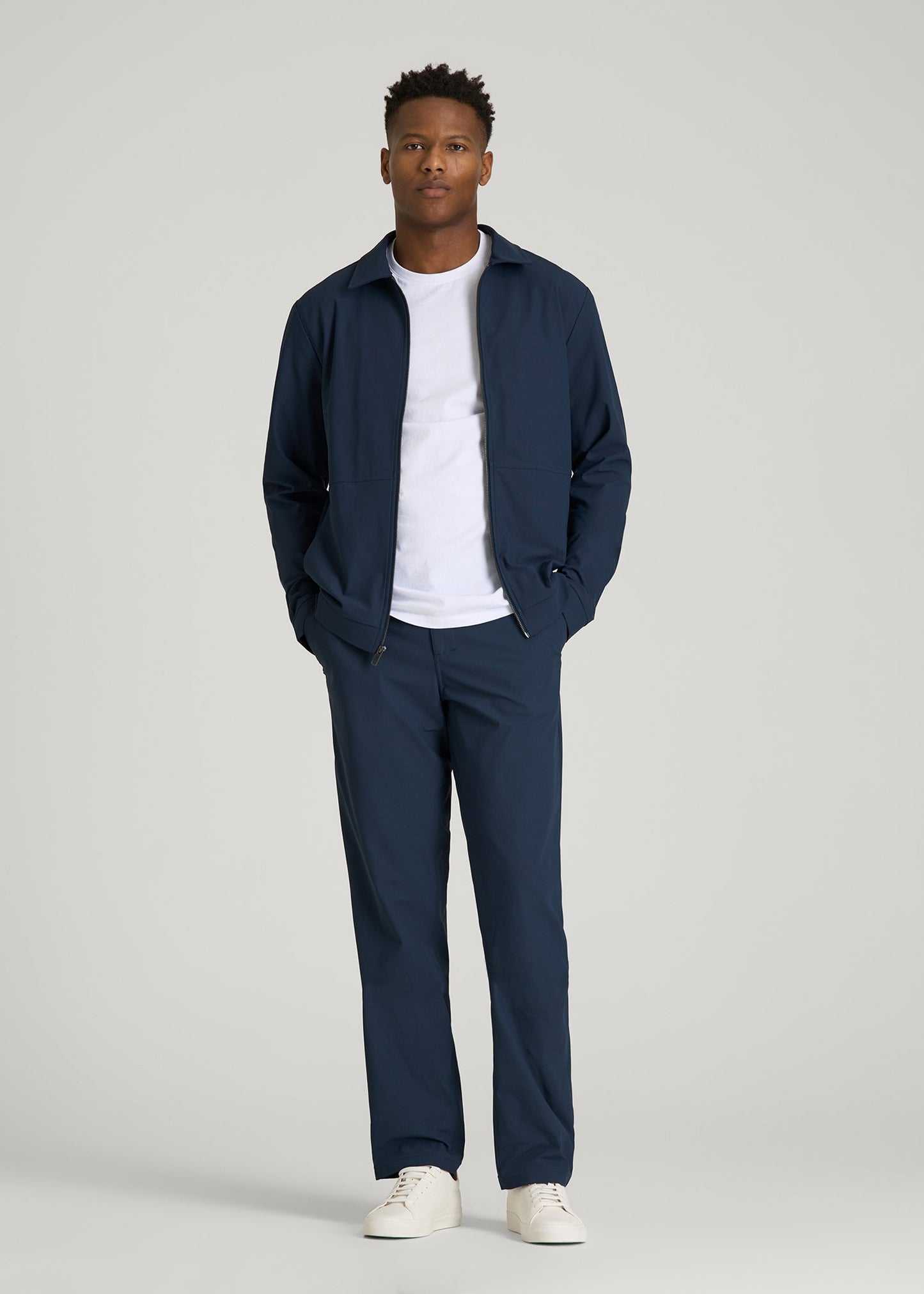 Traveler Bomber Jacket for Tall Men in Navy Blue