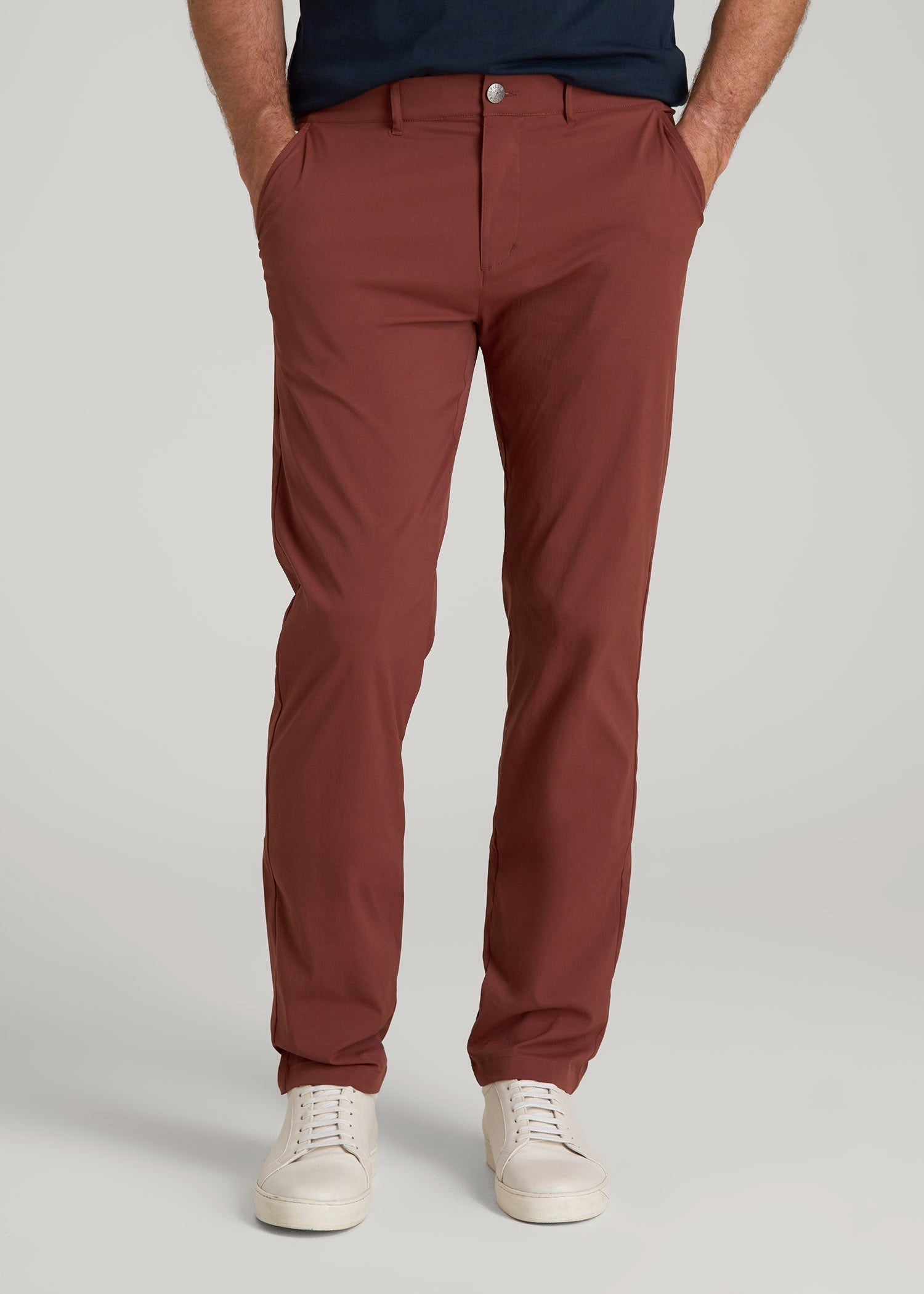 TAPERED FIT Traveler Chino Pants for Tall Men in Intense Rust